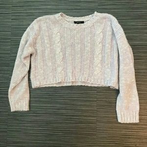 Forever 21 pastel purple knitted cropped sweater